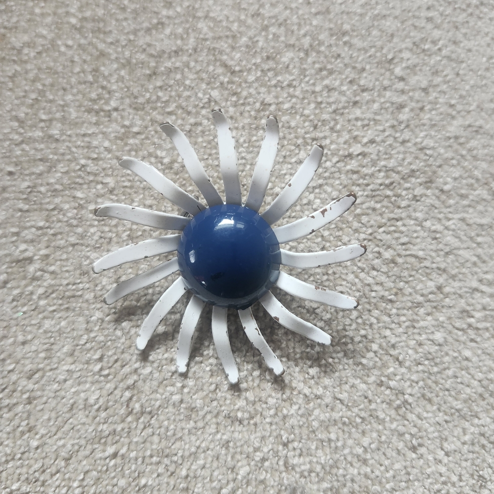 Blue and White Flower Brooch